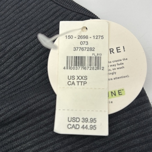 Aerie Offline Black Seamless Layered Ribbed Keyhole Sports Bra size XXS NWT - Picture 4 of 11